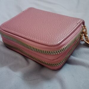 Pink Faux Vegan Leather Women's Wallet